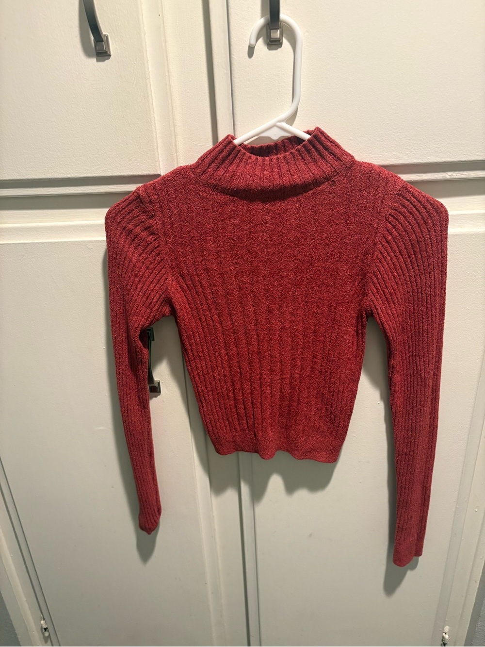 Urban Outfitters Rust Red Ribbed Turtleneck Sweater
